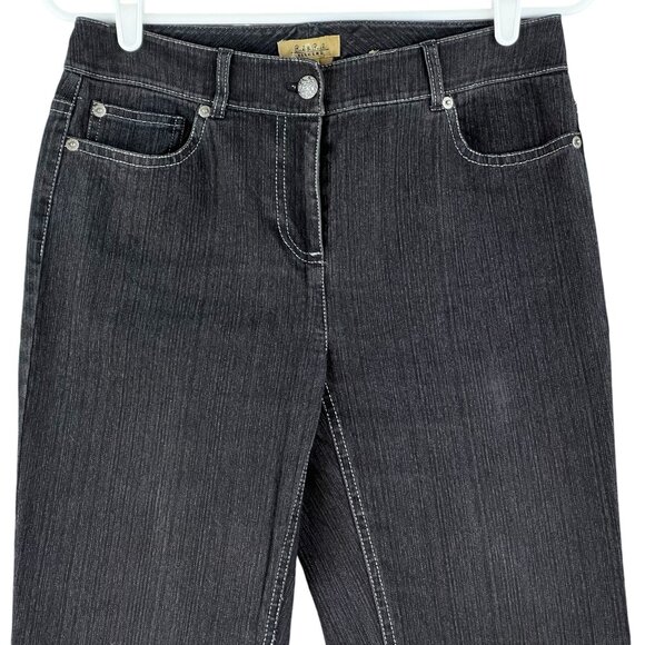 Peck & Peck Women's Weekend Black Jeans Size 4 Boot Cut Mid Rise Stretch - Picture 3 of 9